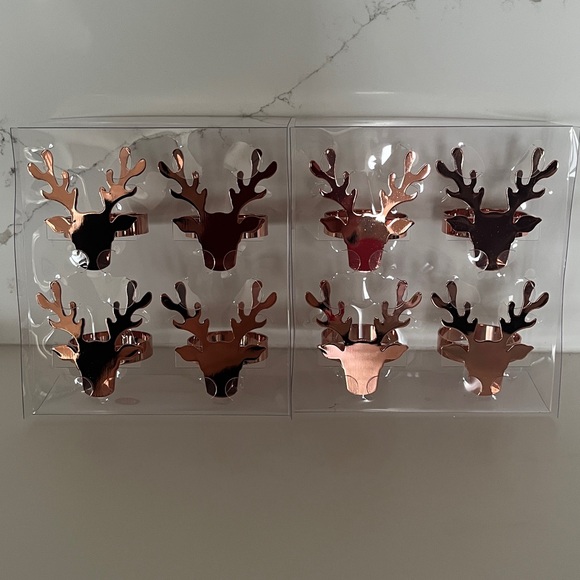 🌲BNWT Set of 8 Reindeer Napkin Holders 🌲 - Picture 7 of 7
